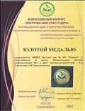 Золотая медаль за проект "Модернизация системы использования ИКТ в ДОУ"